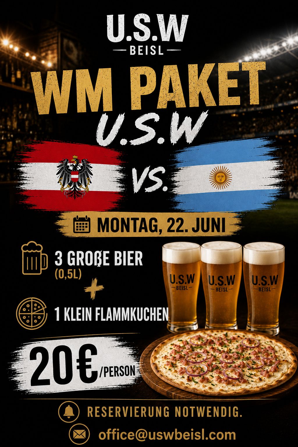 Fußball Österreich vs. Argentinien Live im U.S.W